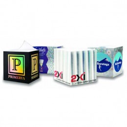 2-3/4" Metal Sticky Note Cube - 550 Sheets Custom Imprinted With Logo