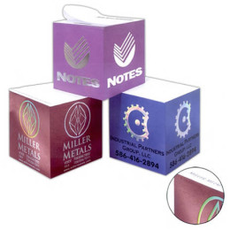 2 3/4" Metal Impressions Sticky Note Cube - 550 Sheets Custom Imprinted
