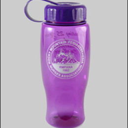 27 Oz Poly-Pure Sports Bottle with Tethered Lid Promotional Custom Imprinted With Logo