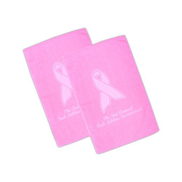 Pink Ribbon Imprinted Golf/Sports Towel Promotional Custom Imprinted With Logo Pink Ribbon Imprinted Golf/Sports Towel Promotional Custom Imprinted With Logo