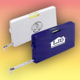 Rectangular Tape Measure with Level Promotional Custom Imprinted With Logo