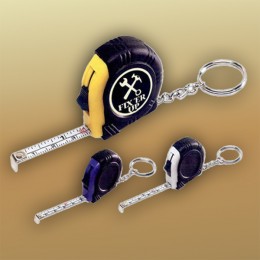 Rubber Tape Measure Key Chain with Laminated Label Promotional Custom Imprinted With Logo