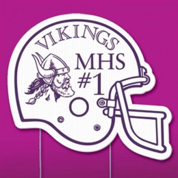 Football Hemlet Yard Sign Promotional Custom Imprinted With Logo