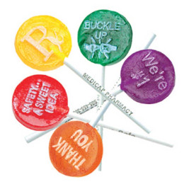 Rainbow Pack Lollypops- Imprint on Head Promotional Custom Imprinted With Logo