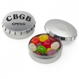 Small Clic Clac Tin with Jelly Beans Promotional Custom Imprinted With Logo