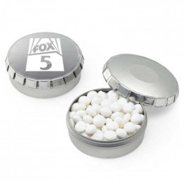 Small Clic Clac Tin with White Mints Promotional Custom Imprinted With Logo