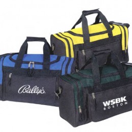 Two Tone Travel Duffel Bag-Silkscreen Imprint Promotional Custom Imprinted With Logo