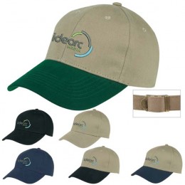 6-Panel Brushed Twill Cap - Heat Transfer Imprint