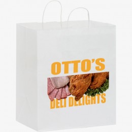 Carry Out Paper Bag-Full Color-White