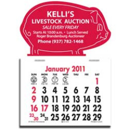 Press-N-Stick Calendar - Pig Promotional Custom Imprinted With Logo