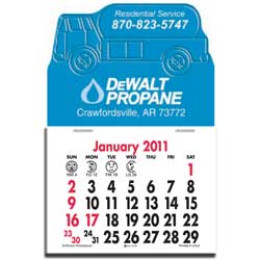 Press-N-Stick Calendar - Fuel Truck Promotional Custom Imprinted With Logo
