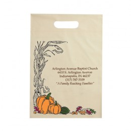 12 x 15 Inch Recyclable Bag - Fall Design on Ivory - Die Cut