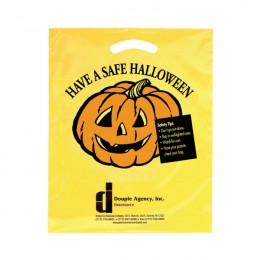 12 x 15 Inch Recyclable Halloween Bag - Pumpkin Graphic - Die Cut