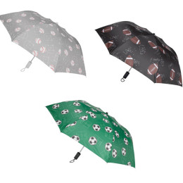 Sports League Auto Open Umbrella with Sports Ball Designs