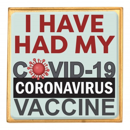 COVID-19 Vaccination Square Pin | Custom COVID Vaccination Pins