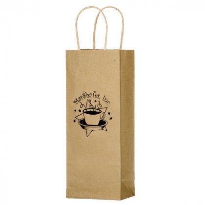 Natural Paper Wine Tote Bag for Businesses