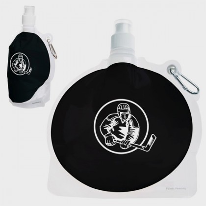 24 oz HydroPouch! Collapsible Hockey Puck Water Bottle