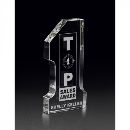 Zenith #1 Crystal Award | Personalized Number One Crystal Awards