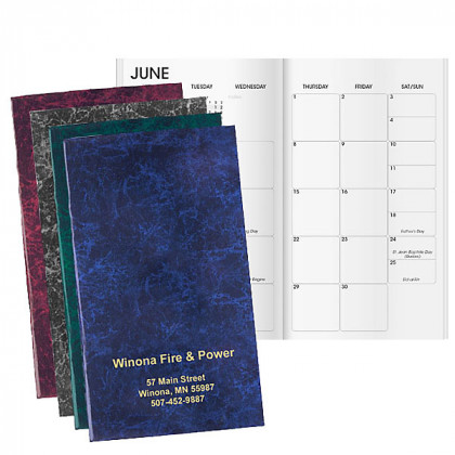 Budget Promotional Monthly Pocket Planner with Marble Cover