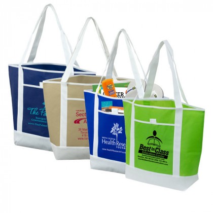 Imprinted Liberty Beach Travel Tote Bag - Recycled Tote Bags