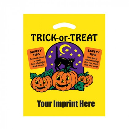 Black Cat & Pumpkins Treat-or-Treat Bag with Safety Tips