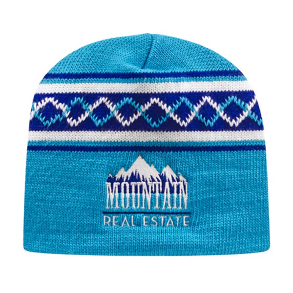 USA Made Jacquard Knit Custom Embroidered Promotional Beanie