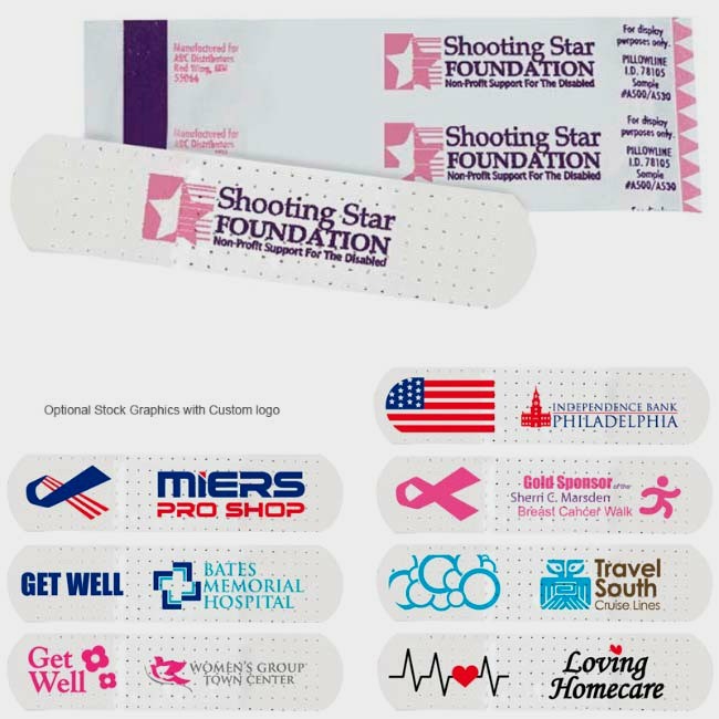 Bandages With Custom Imprint | Promotional First Aid Bandages