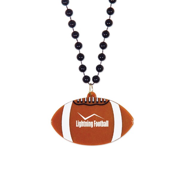 Beaded Necklace with Sports Ball Medallion 4AllPromos