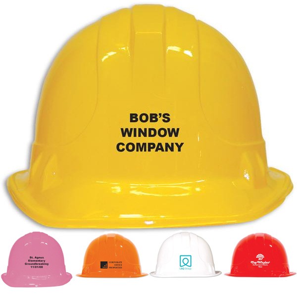 Construction Hat Shaped Plastic Hat with Logo 4AllPromos