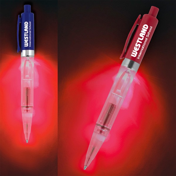 Custom Imprinted Light Up Pen with Red Light Promo Light Up Pen
