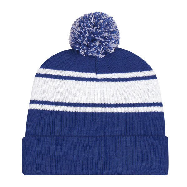 Promotional Pom-Pom Top Embroidered Winter Hat | 4AllPromos