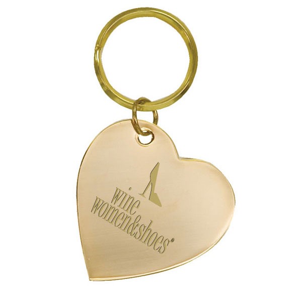 Custom Engraved Gold Heart Brass Key Ring | Custom Key Rings