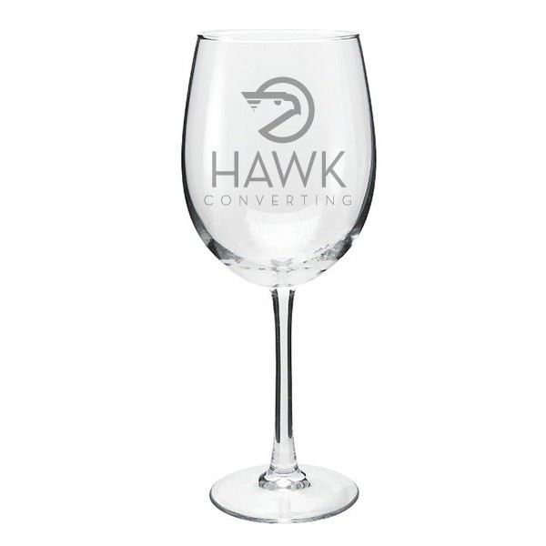 Etched 19 oz White Wine Glass with Logo Promotional Wine Glasses