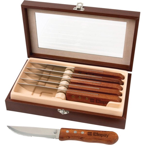 Engraved Triple Rivet Steak Knife SetLow Minimum Promo Knife Set