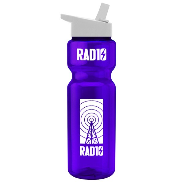 28 oz Transparent Bottle with Flip Straw | Eco-Friendly Reusable Drink Bottles