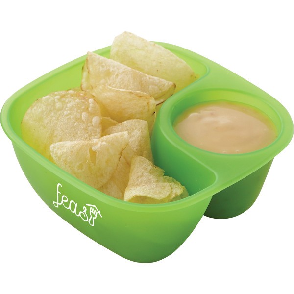 Promotional Two Compartment Snack Bowl Food Container