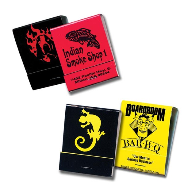 20 Custom Matches Black, Red, Yellow Custom Matches