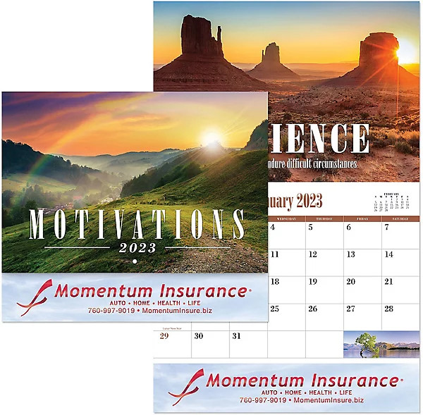 Coronado Motivations Stapled Wall Calendar for Positive Thinking Day