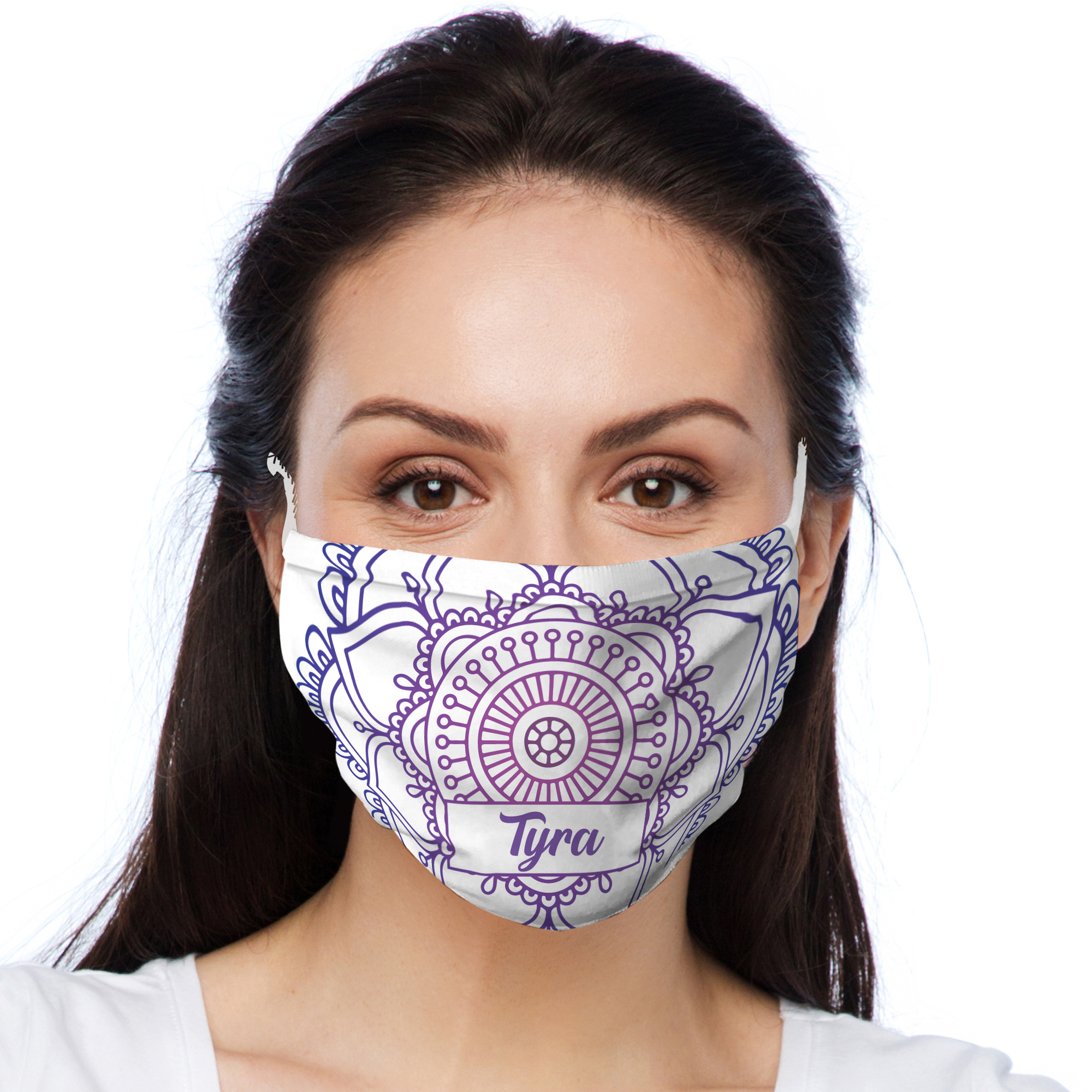 Purple Lotus Design Personalized Face Mask Printed Face Masks