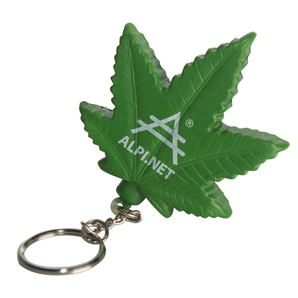 Yellow Cannabis Leaf Keychain 