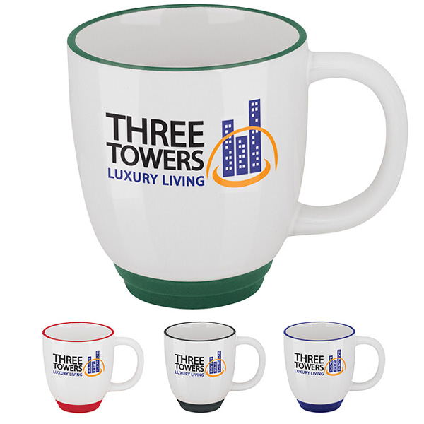 Two Tone Custom Printed Bistro Mugs | Bulk Coffee Mugs